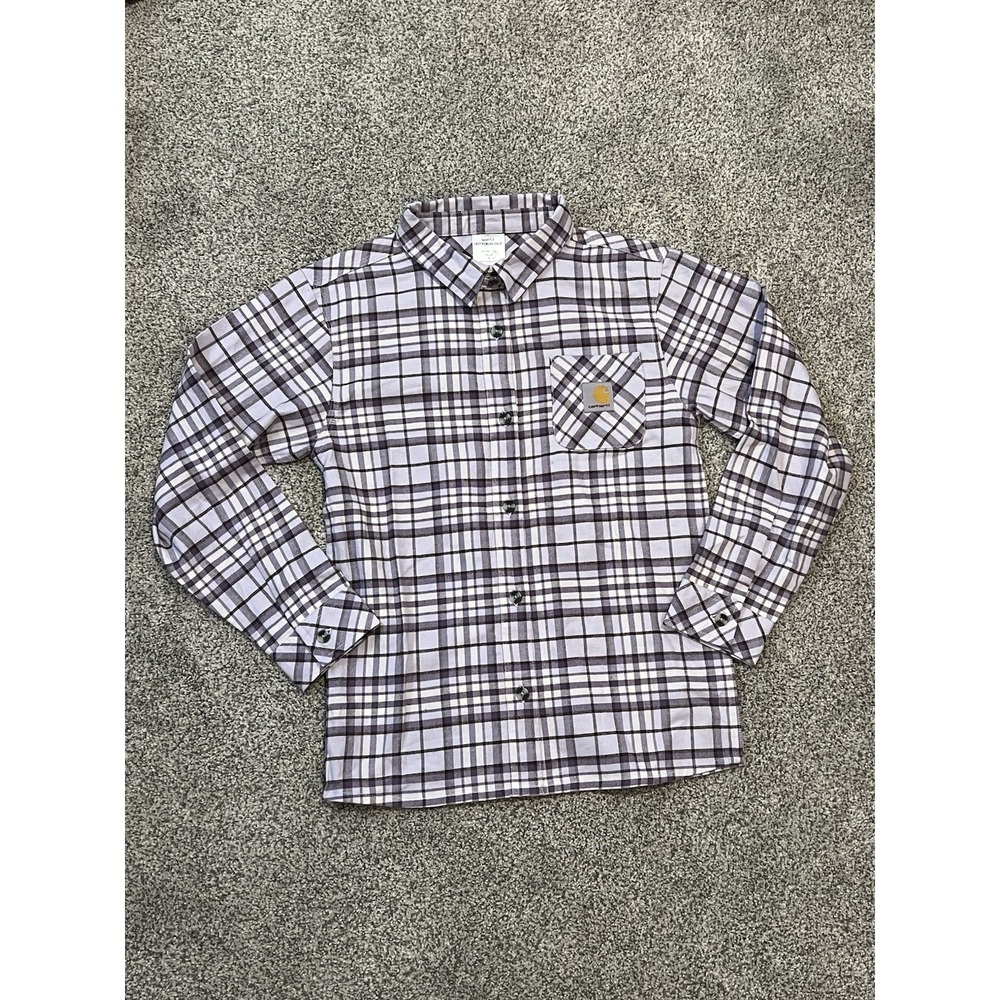 Carhartt sample piece Plaid Button-Up Long Sleeve youth Medium CE9166-L196